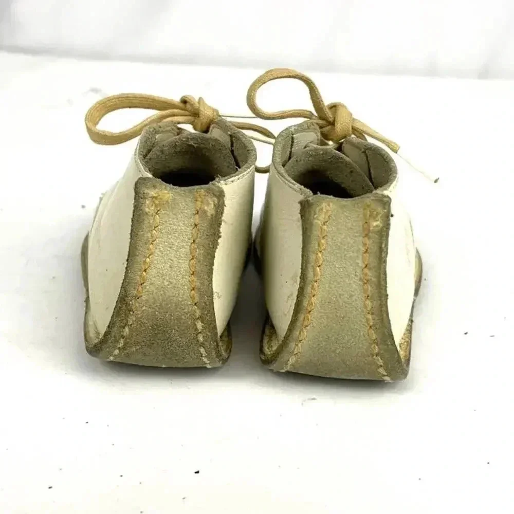 VTG Penney's Baby Shoes Sz 4D 70's Split Leather‎ White BOXED